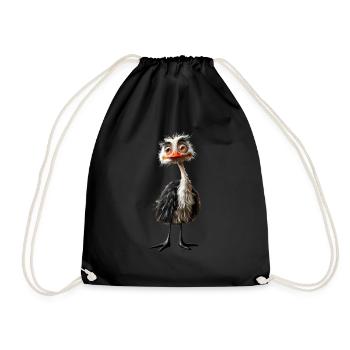 Oiseau autruche #lovely toons - Sac de sport léger - noir - Devant
