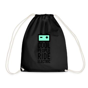 batery_2f - Drawstring Bag - black - Front