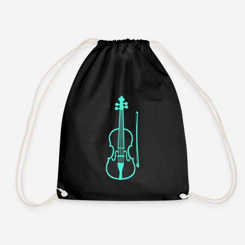 violin - Drawstring Bag - black