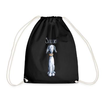 Da sitzt ein Saluki - Turnbeutel - Schwarz - Vorne