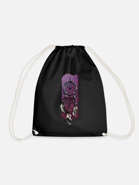 Whispers of Dreams: The Dreamcatcher - Drawstring Bag - black