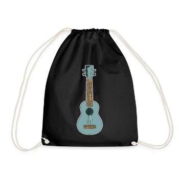 Retro Ukulele - Turnbeutel - Schwarz - Vorne