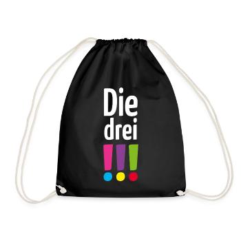 Die Drei !!! Logo - Turnbeutel - Schwarz - Vorne