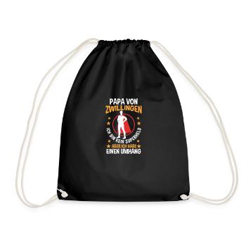Dad of twins - Drawstring Bag - black - Front