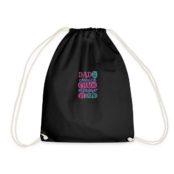 Papa-Chaos-Manager Papa-Chaos-Manager Geschenk Ins - Turnbeutel - Schwarz - Vorne