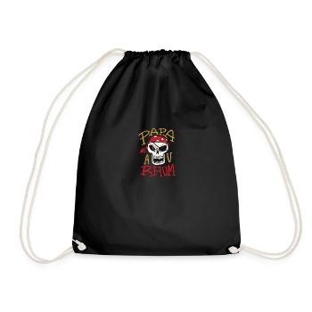 Papa au Rhum Papa au Rhum Geschenk Inspiration Lad - Turnbeutel - Schwarz - Vorne