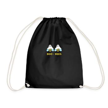 Boo Bees Ghost Bees Halloween Gift Idea - Drawstring Bag - black - Front