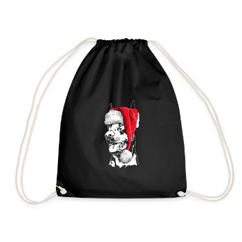 Santa Doberman Christmas Dogs Wilsigns - Drawstring Bag - black - Front