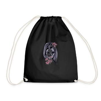 Frau mit Maske - Turnbeutel - Schwarz - Vorne