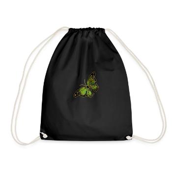 butterfly - Drawstring Bag - black - Front