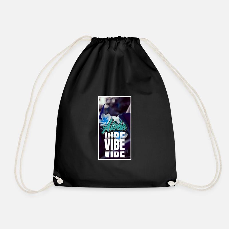 Aloha Flower Vibe - Drawstring Bag - black