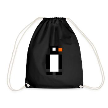 Pixel penguin - Drawstring Bag - black - Front