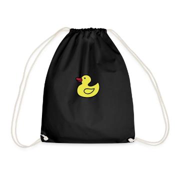 Duck, Duck, Rubber Ducky - Drawstring Bag - black - Front