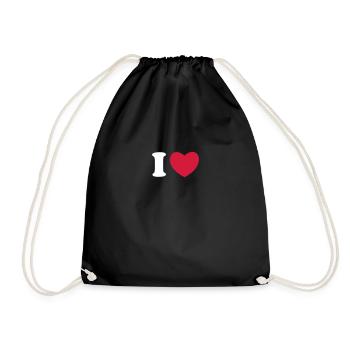 J'aime - Je coeur - Sac de sport léger - noir - Devant
