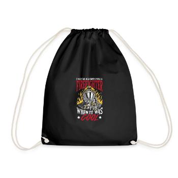 Firefighter I may be old, but I was - Drawstring Bag - black - Front