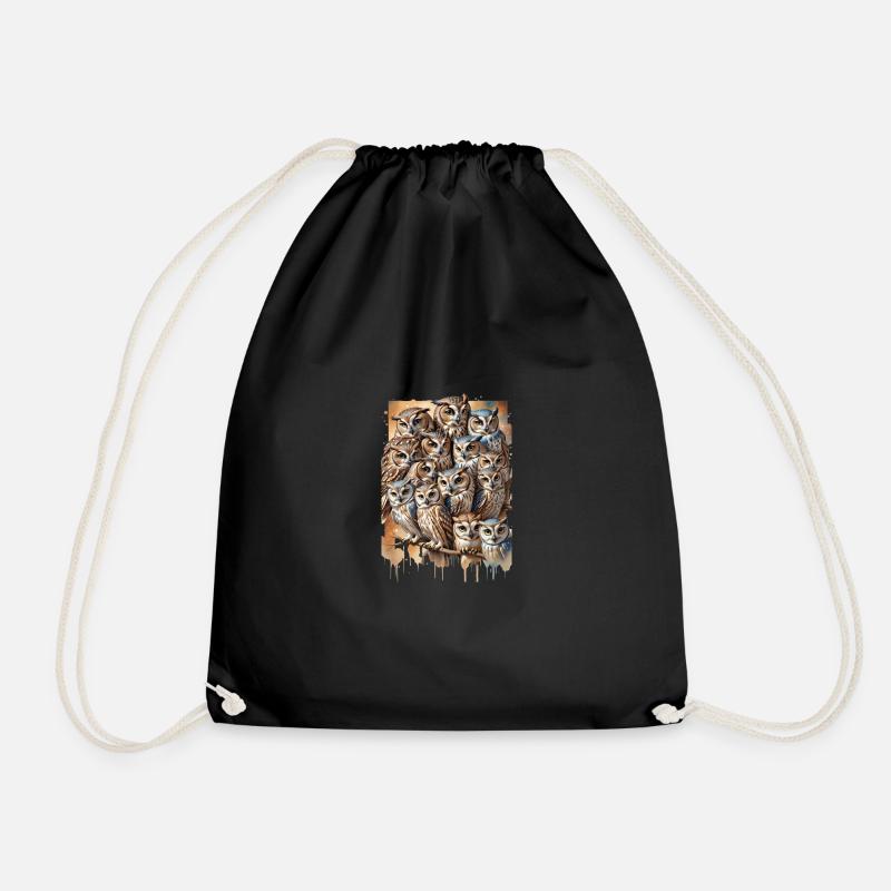 Eulengang - Drawstring Bag - black