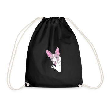 Rat Terrier - Turnbeutel - Schwarz - Vorne