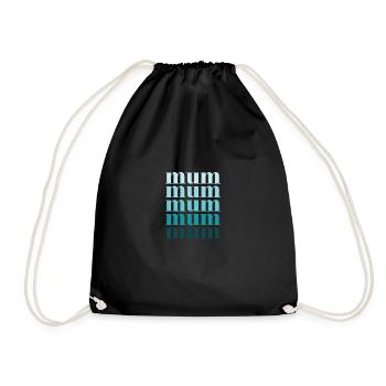Mum turquoise - Drawstring Bag - black - Front