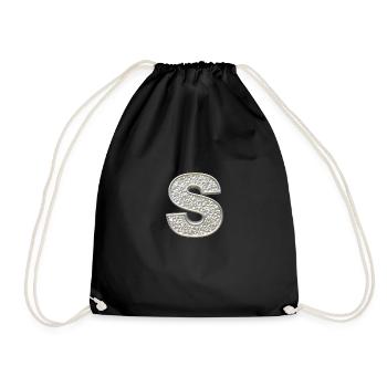 S, letter, initial, monogram, - Turnbeutel - Schwarz - Vorne