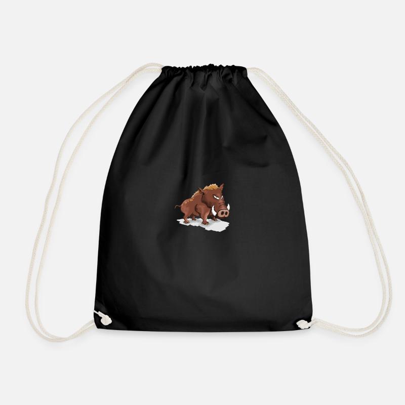 Cooles Wildschwein - Turnbeutel - Schwarz