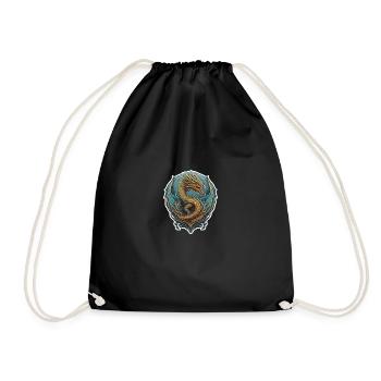 Dragon - Drawstring Bag - black - Front