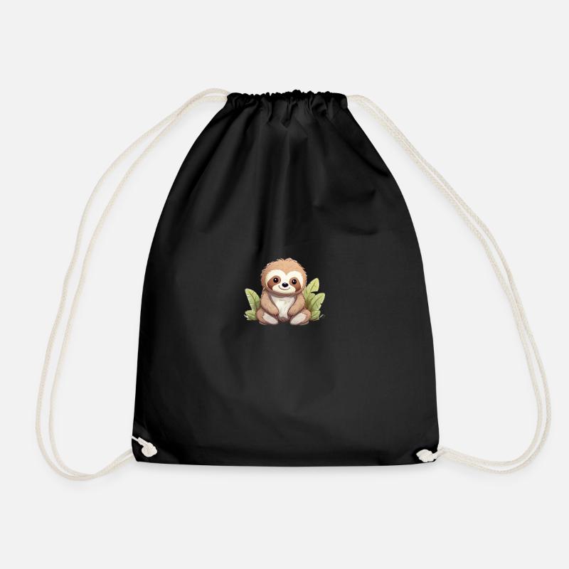 Kawaii Sloth - Turnbeutel - Schwarz