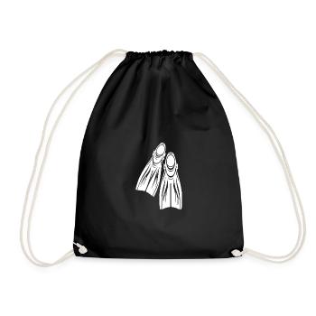 Apparatus Fins Diver Tattoo Logo Style - Drawstring Bag - black - Front