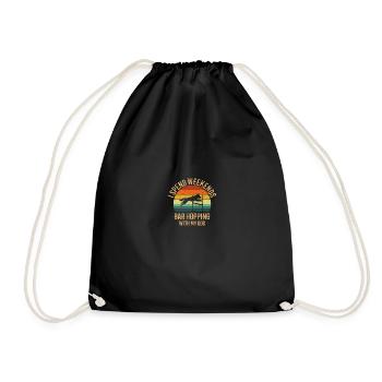 Je passe week-end bar sautillant, chien d’agilité - Sac de sport léger - noir - Devant