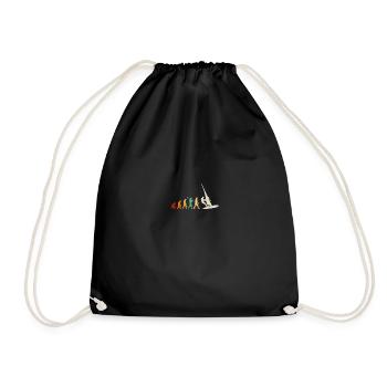 Windsurfing Evolution, windsurfing windsurf - Drawstring Bag - black - Front