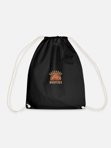 Aardvark whisperer, Aardvark - Drawstring Bag - black
