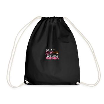 just a girl who love marimba, marimba - Drawstring Bag - black - Front