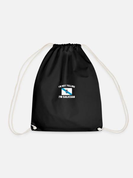 i'm not yelling i'm galician, galicia - Drawstring Bag - black