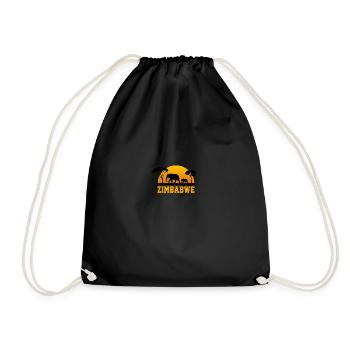 zimbabwe elephant zimbabwe - Drawstring Bag - black - Front