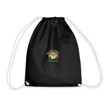 but first matcha matcha - Drawstring Bag - black - Front