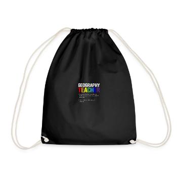 Geography teacher definition, Geography teacher - Drawstring Bag - black - Front