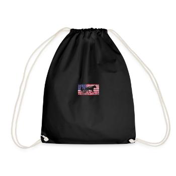 Harness racing american flag - Drawstring Bag - black - Front