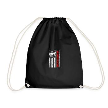Harness racing american flag - Drawstring Bag - black - Front
