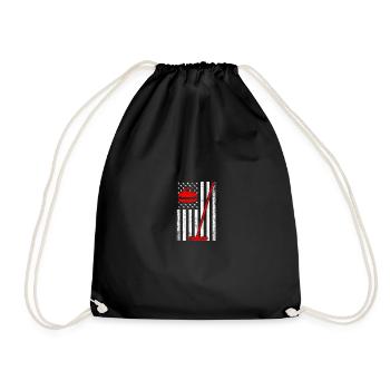 Curling american flag, curling - Drawstring Bag - black - Front