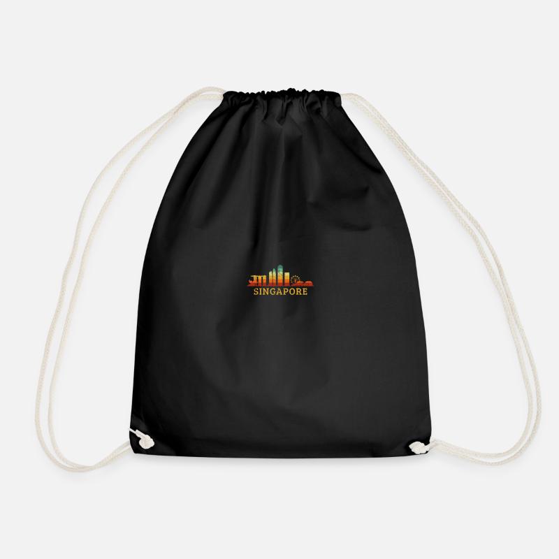 Singapore skyline, Singapore - Drawstring Bag - black