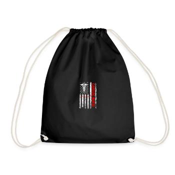 Cardiology American flag, nurse cardiologist - Drawstring Bag - black - Front