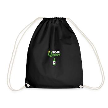 soju queen hangul korean soju - Drawstring Bag - black - Front
