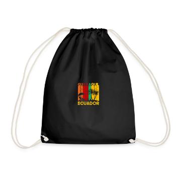guayaquil, ecuadorian flag ecuador - Drawstring Bag - black - Front
