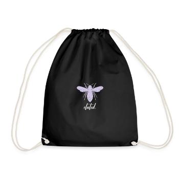 Purple Pastel Bee Elated Bee Be Elated - Drawstring Bag - black - Front