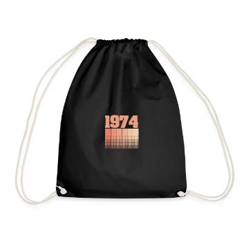 Born in 1974 - Drawstring Bag - black - Front