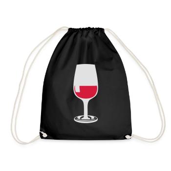 glas wein zu trinken 706 - Sac de sport léger - noir - Devant