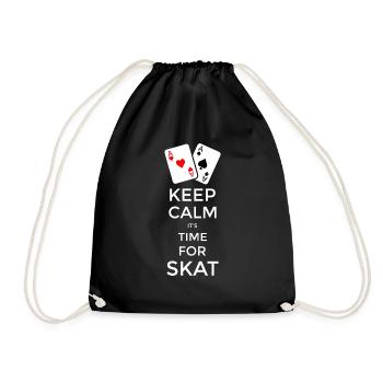 Keep Calm its Time for Skat - Drawstring Bag - black - Front