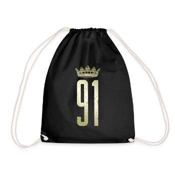 91 Numéro Couronne - Sac de sport léger - noir - Devant