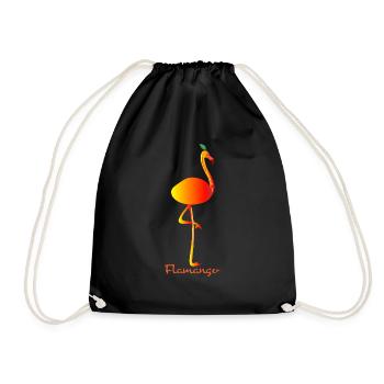 Flamingo Mango - Turnbeutel - Schwarz - Vorne