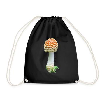 Amanita regalis toadstool - Drawstring Bag - black - Front