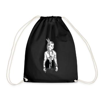 Femme indienne // Coiffe - Sac de sport léger - noir - Devant
